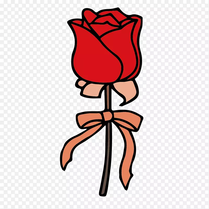一只红色的玫瑰花设计素材
