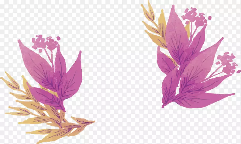 紫色小清新树叶标题框