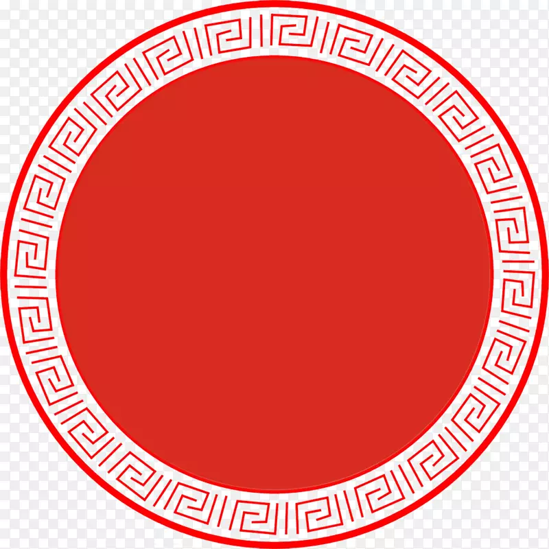 红色中国风古典圆圈