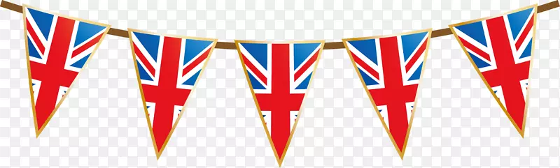 一排三角形英国国旗图