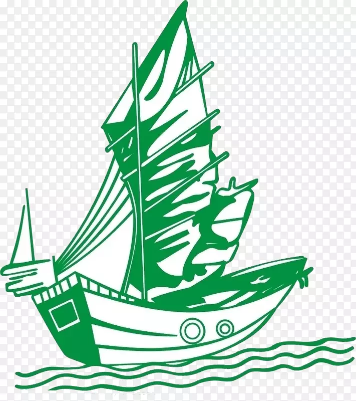 绿色帆船