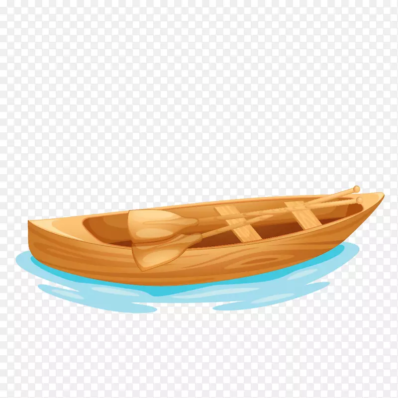 原木色木质小船和船桨