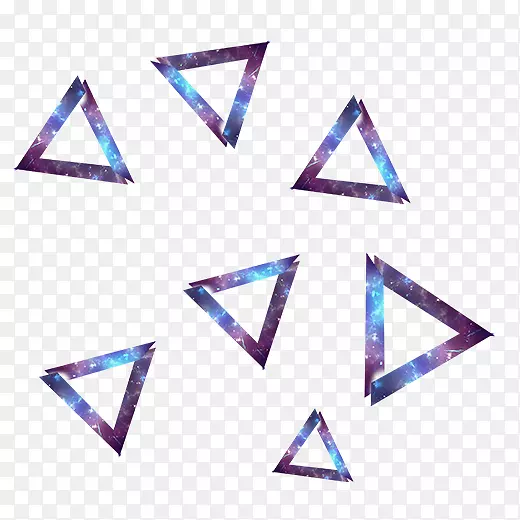 蓝色几何三角形电商元素
