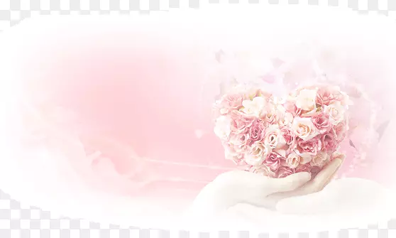 一只手捧花