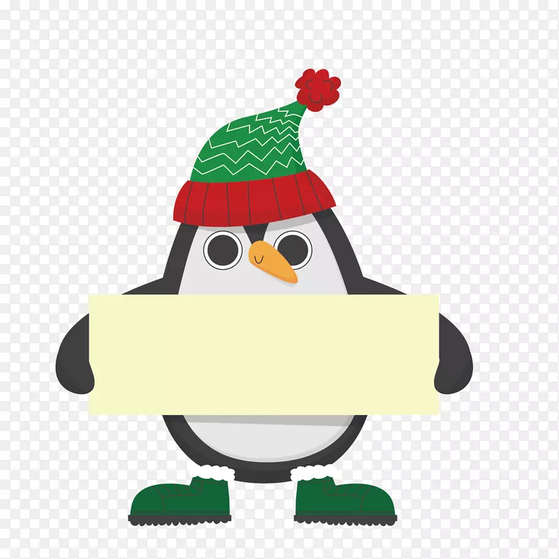 戴帽子的企鹅卡通图