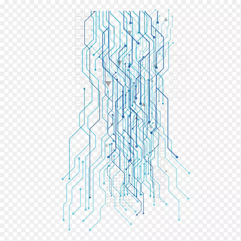 蓝色科技线稿元素