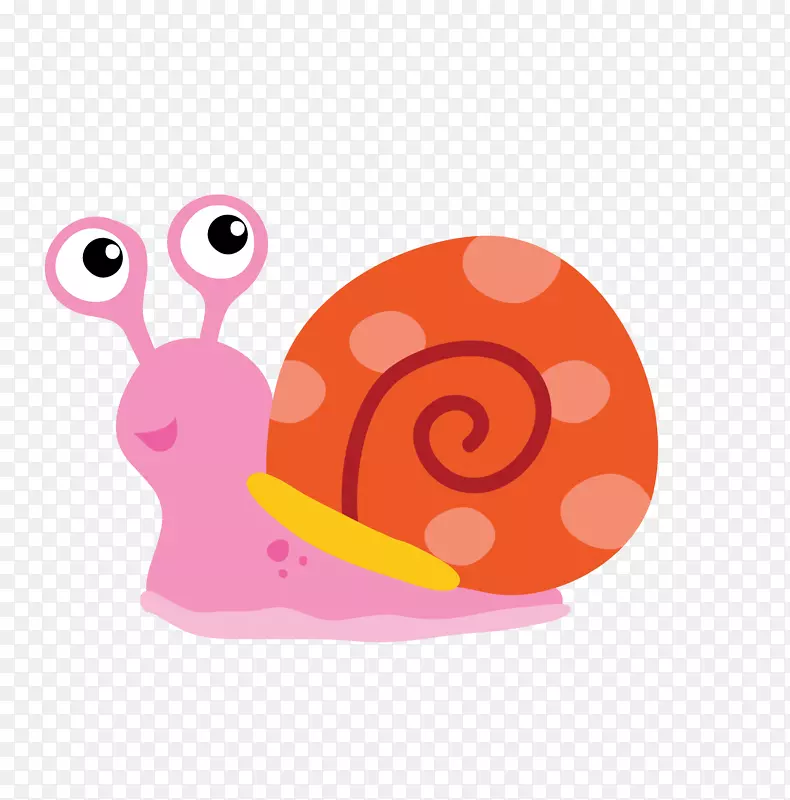 彩色可爱的小蜗牛