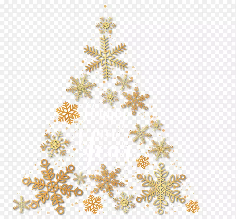 金色雪花拼图圣诞树