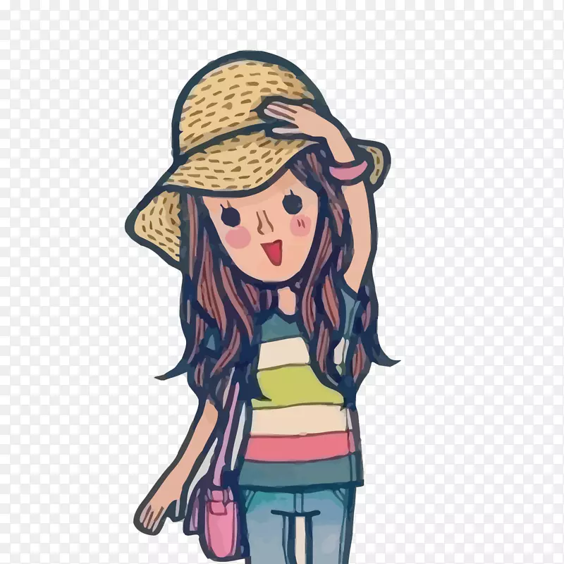 矢量旅行少女