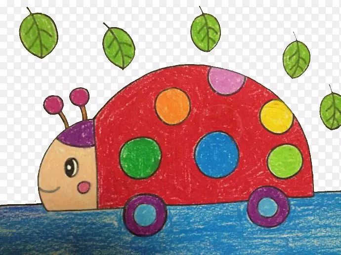 彩绘儿童画彩色蜗牛图案