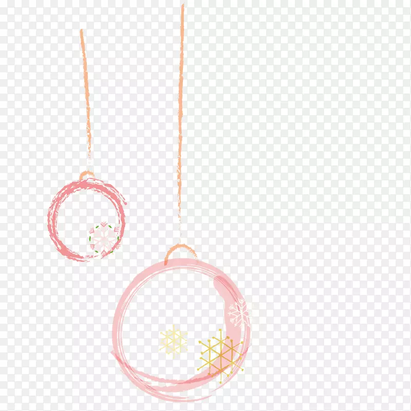 粉色手绘的吊坠圆球