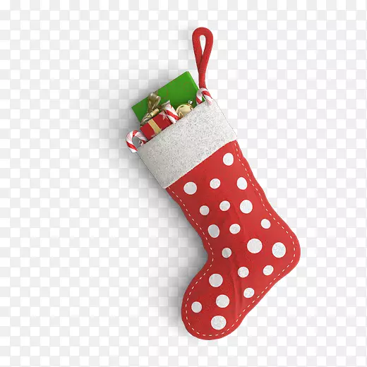 彩色创意圣诞礼物袜子元素