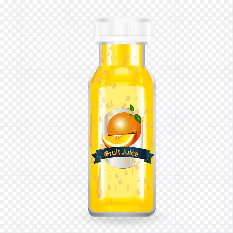 黄色橙汁饮料矢量图