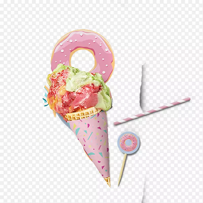 甜甜圈棒棒糖甜品冰淇淋美食素材