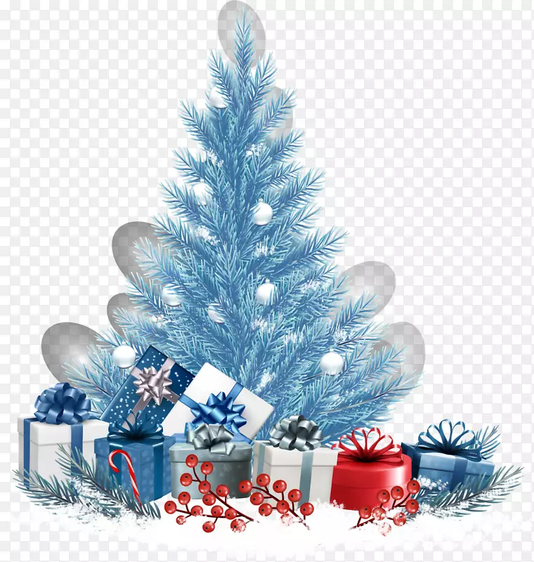 圣诞节蓝色圣诞树