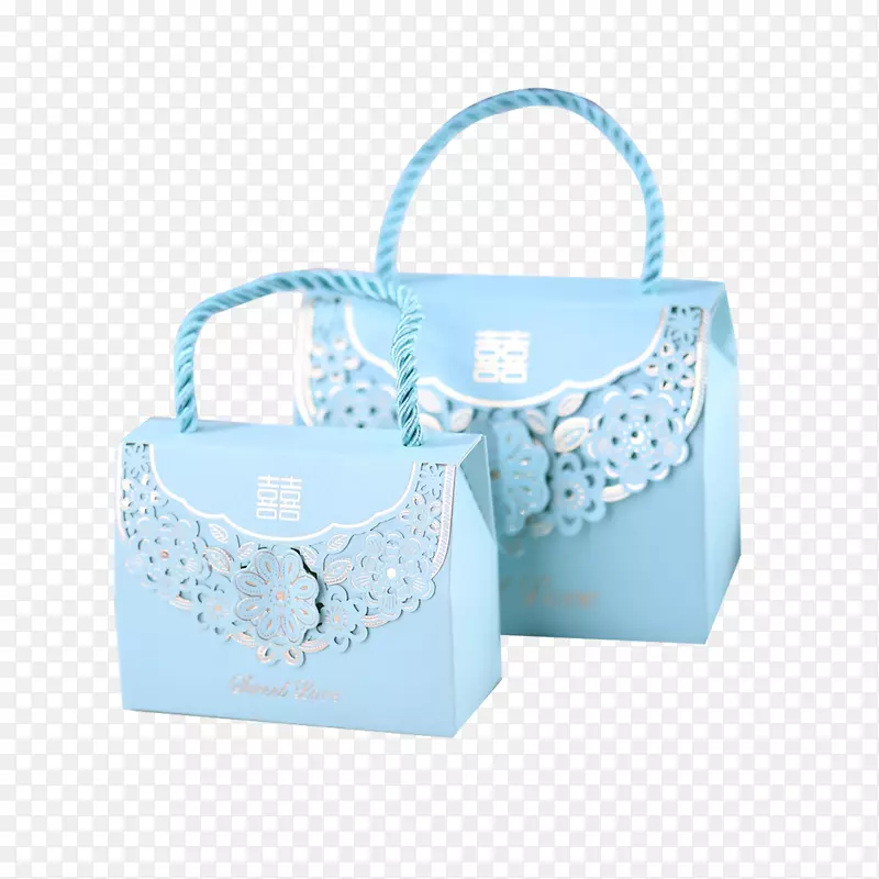 蓝色手提礼盒设计