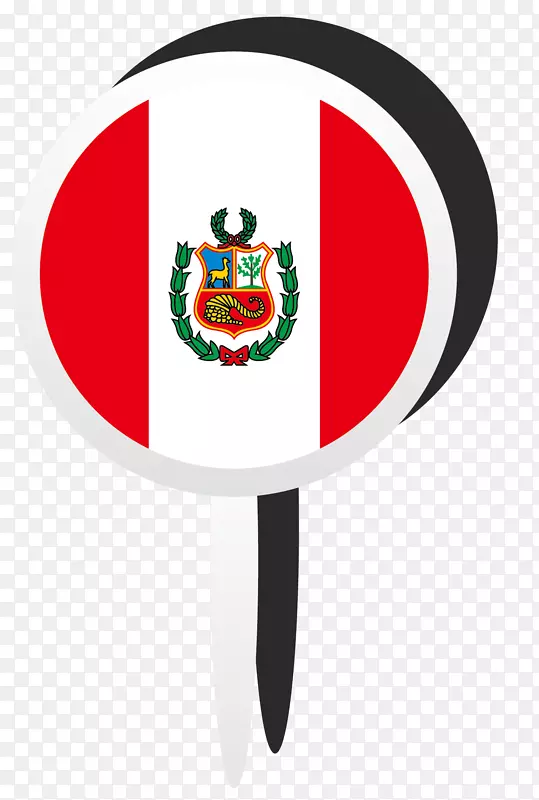 圆形红白相间秘鲁国旗