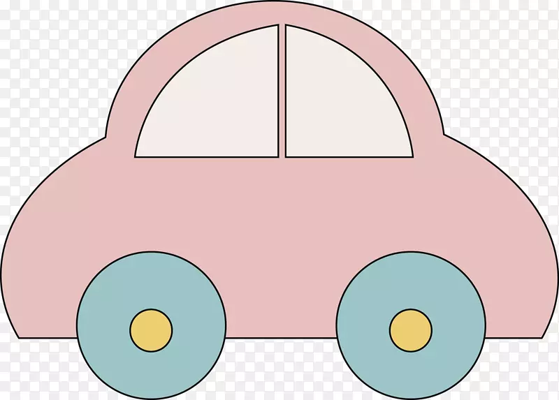 粉色卡通婴儿小汽车装饰