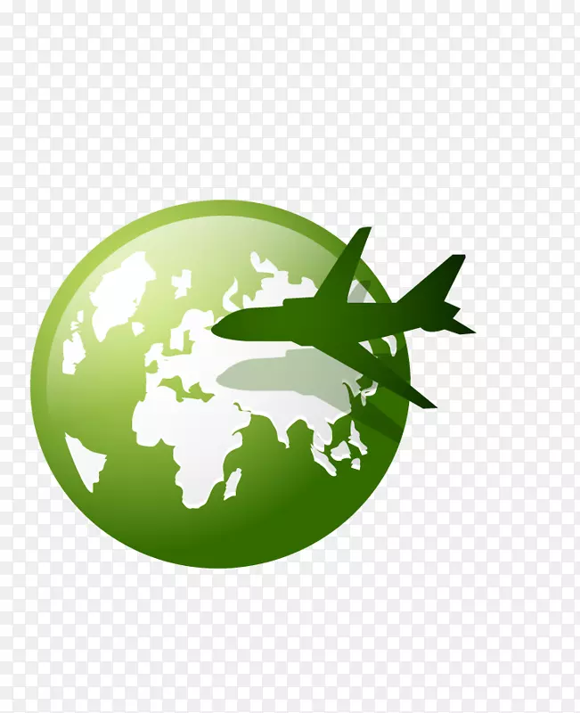 绿色飞机与地球