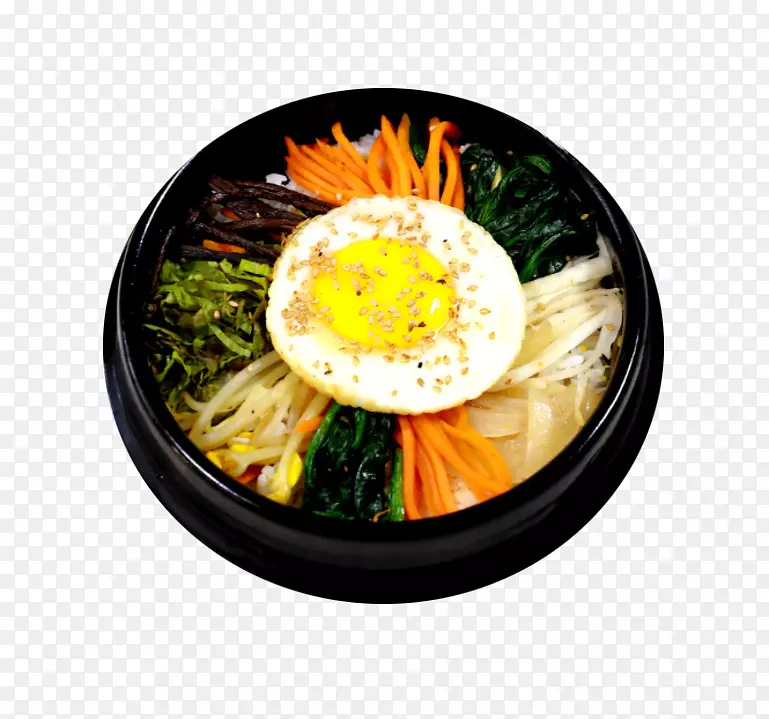 煎蛋豆芽青菜韩式拌饭