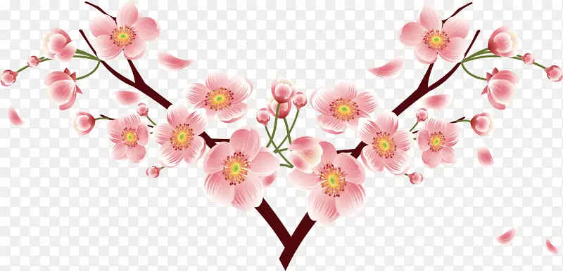 时尚精美彩绘花朵素材