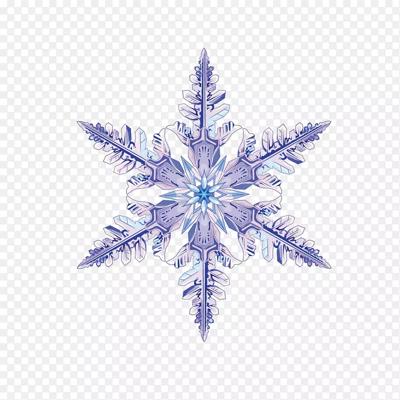 冬季六角雪花矢量图