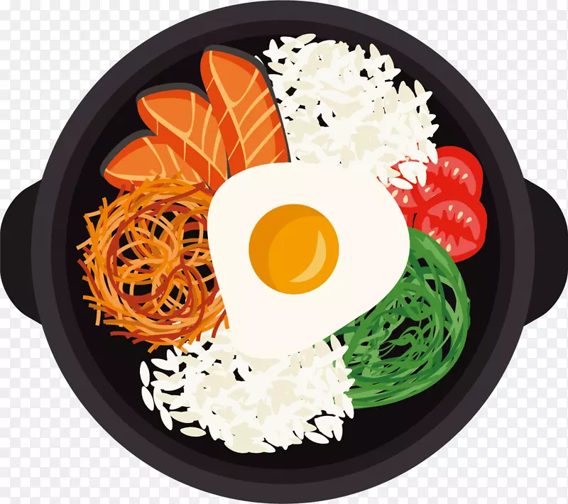 铁盘卡通矢量拌饭