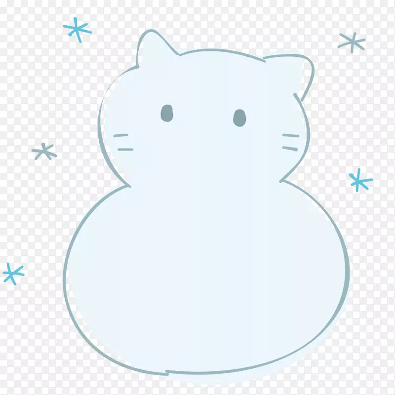 雪花图案和线条小猫