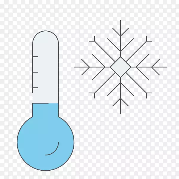 卡通雪花图案和温度计