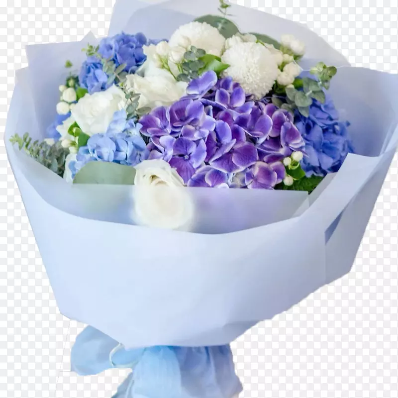紫色蓝色花束