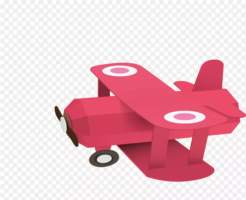 红色手绘的小飞机