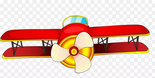 卡通红色动画小飞机