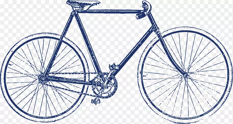 高清免抠手绘单车素材