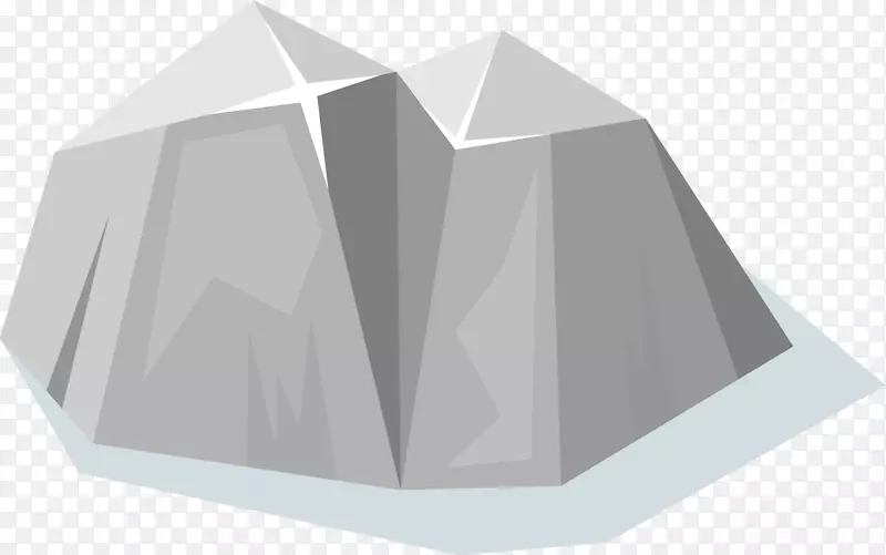 扁平化石头山素材