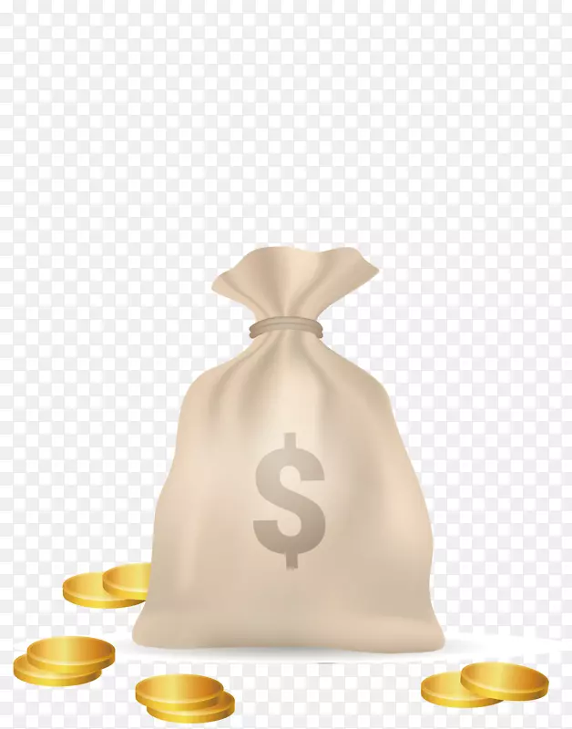矢量图棕色麻袋金币