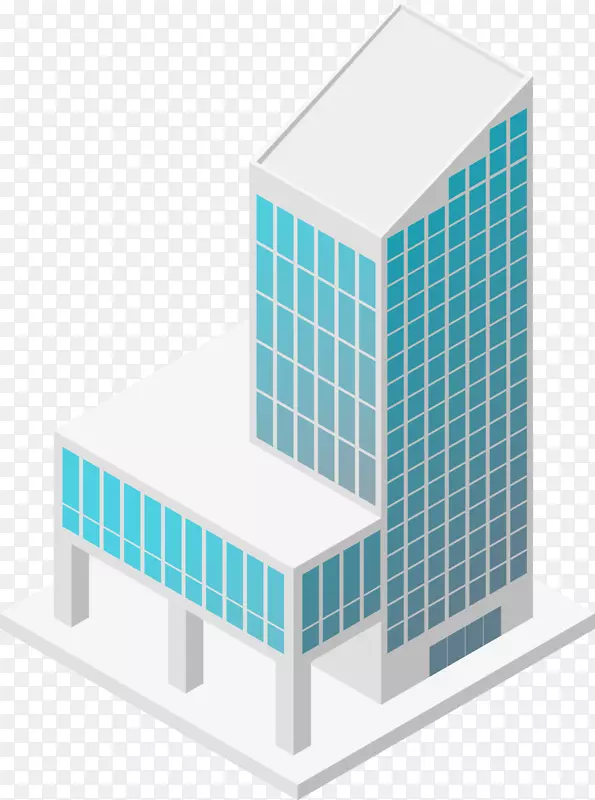 创意蓝色高楼建筑图