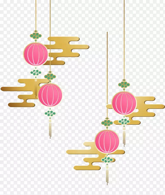 粉色中国风灯笼挂饰