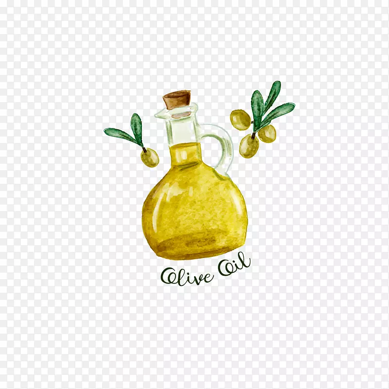 矢量卡通手绘橄榄油橄榄叶
