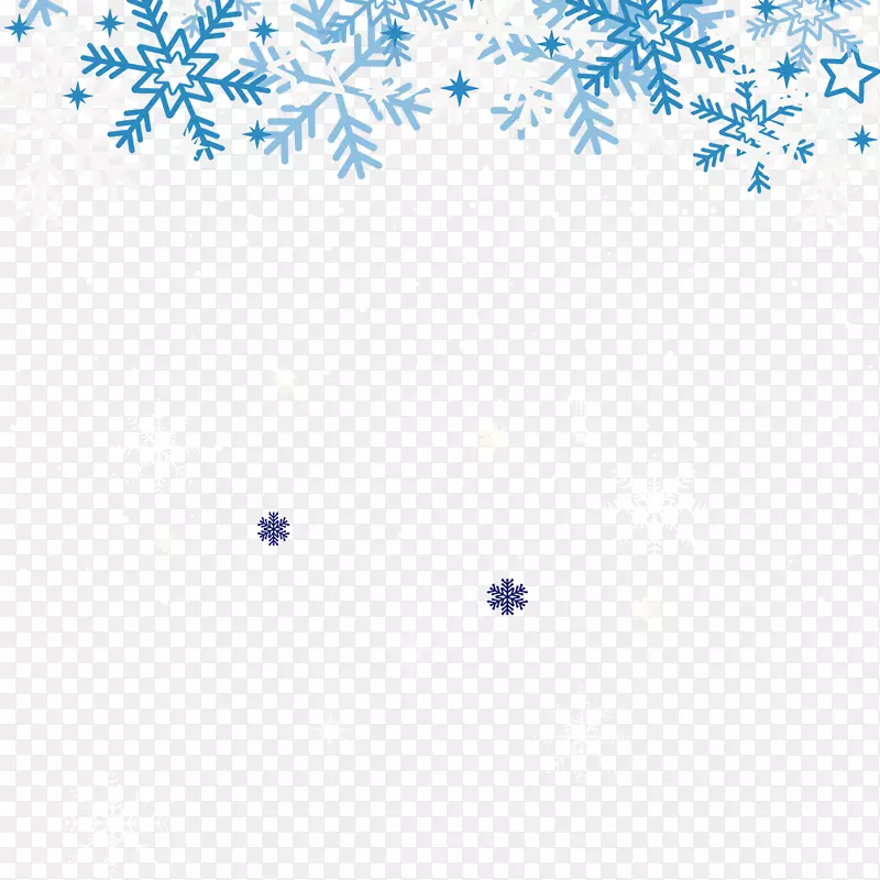 二十四节气之小雪蓝色雪花漂装饰