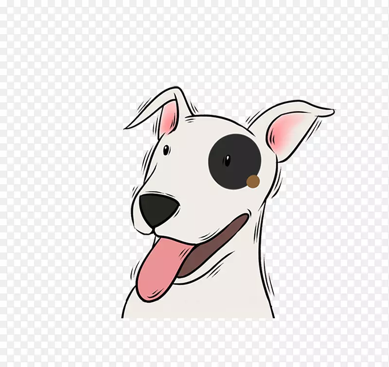 伸舌头的小狗狗卡通图