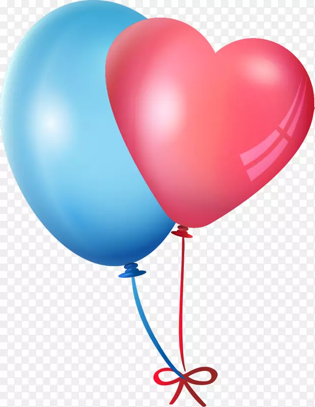 儿童节漂浮的两个气球