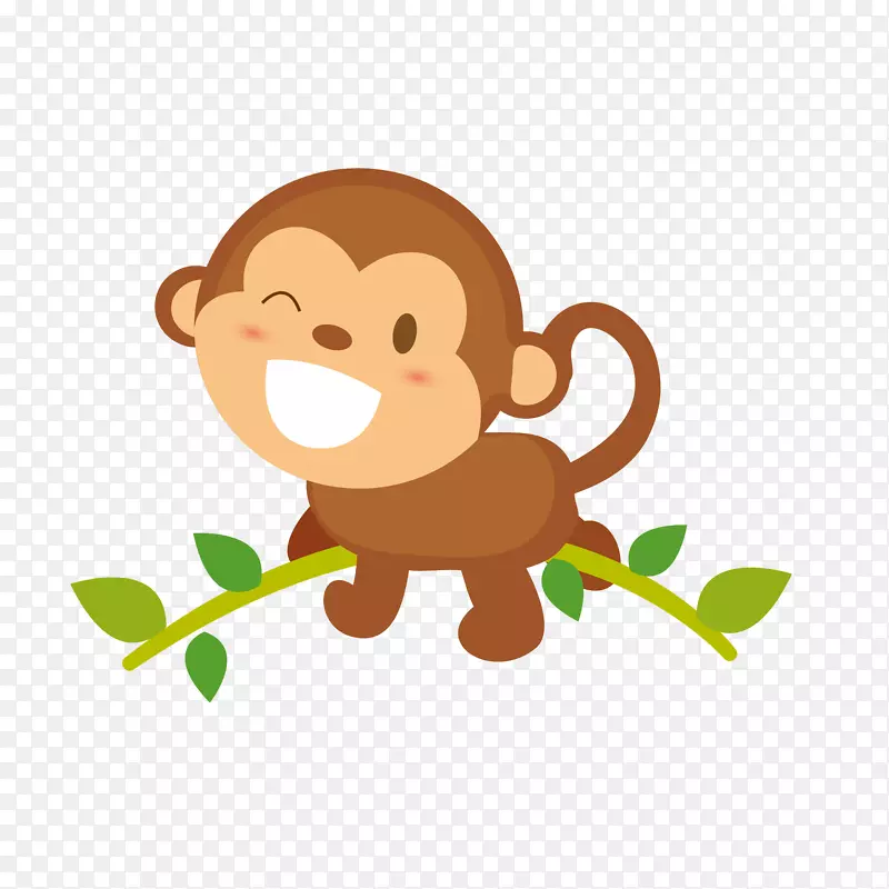 爬树的猴子免抠素材