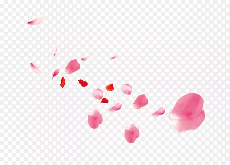 粉色清新浪漫花瓣漂浮素材