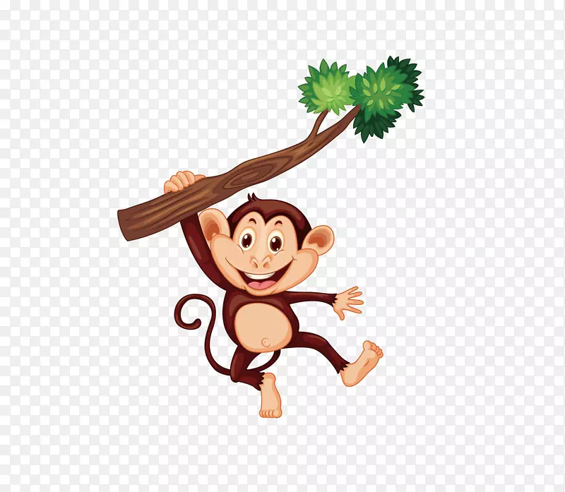 猴子爬树免抠PNG