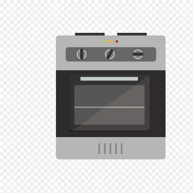 现代厨房智能烘焙烤箱矢量图标免