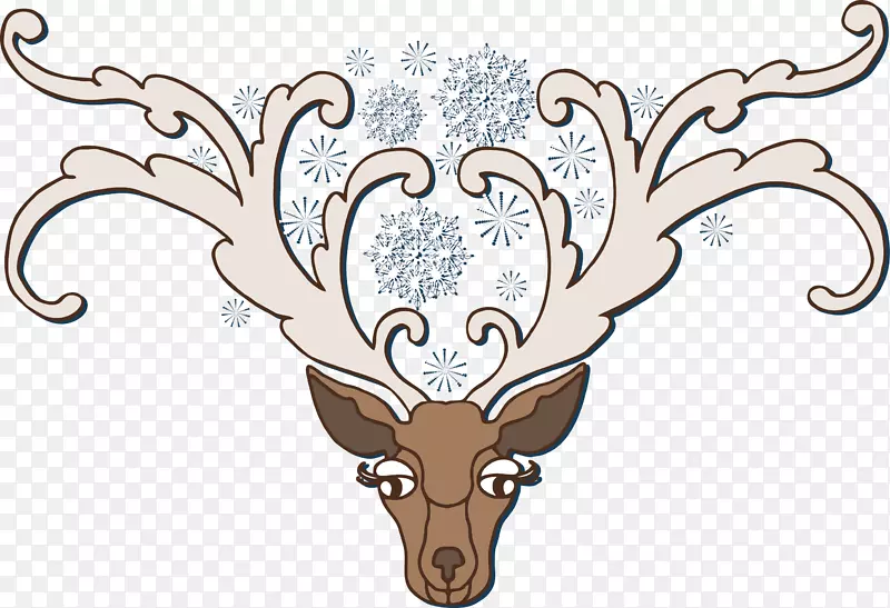 时尚卡通的小鹿头像图标矢量素材