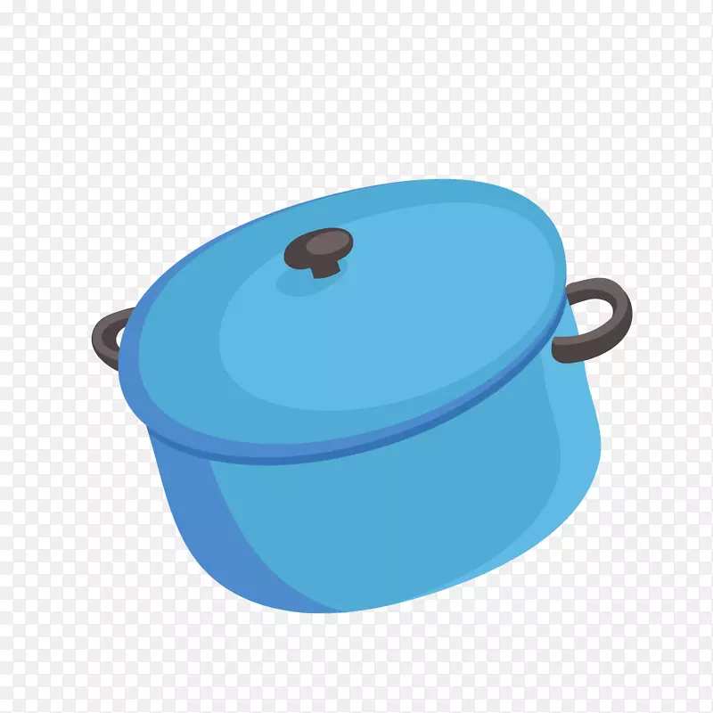 蓝色锅厨具矢量图