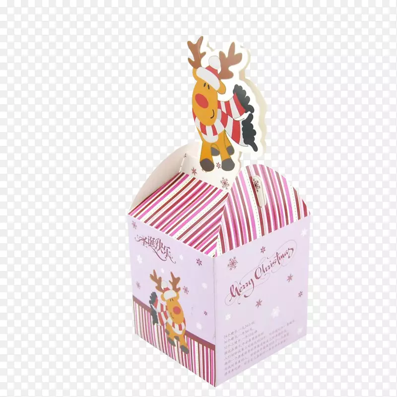 小鹿图案平安果包装盒
