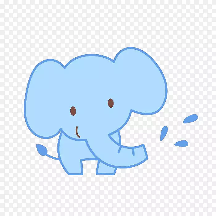 蓝色喷水小象