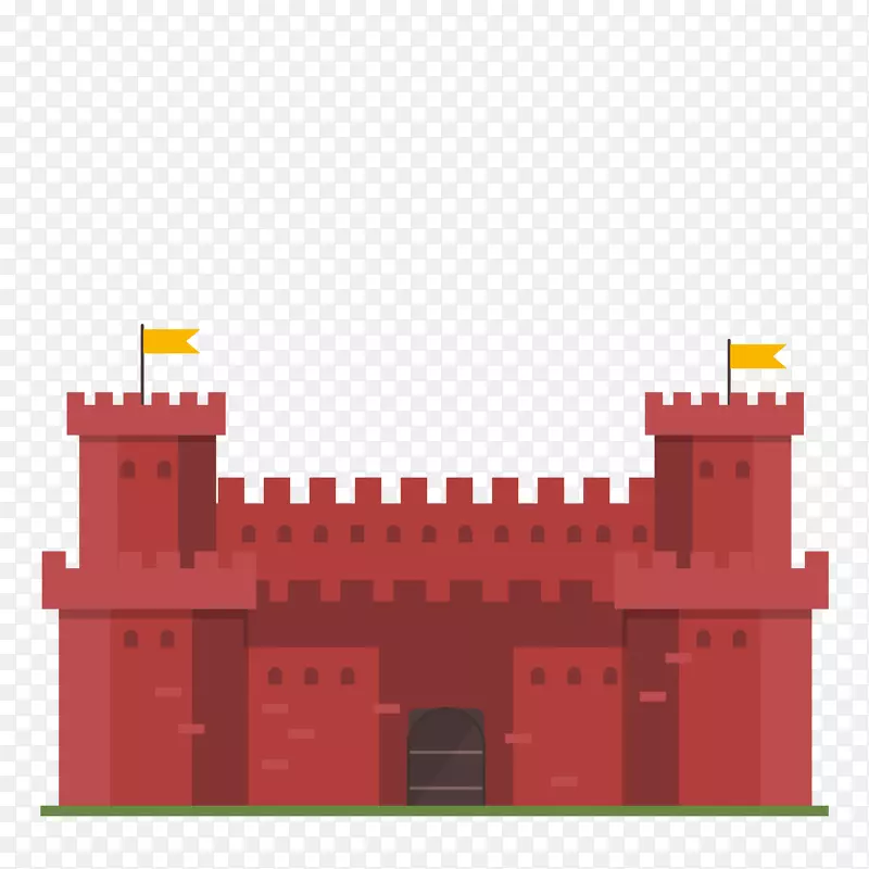 红色城堡矢量
